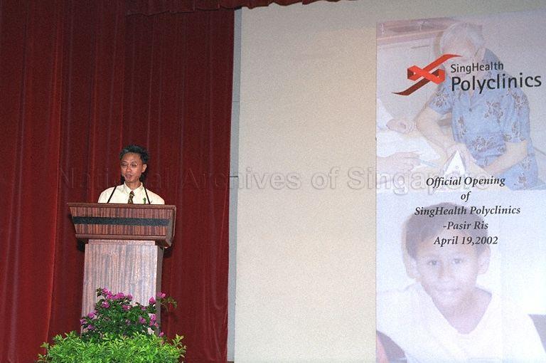 Director of SingHealth Polyclinics-Pasir Ris Dr Tan Ngiap Chuan speaking at the official opening of SingHealth Polyclinics-Pasir Ris at Pasir Ris East Community Building by Guest-of-Honour Minister for Education and Second Minister for Defence Rear Admiral Teo Chee Hean