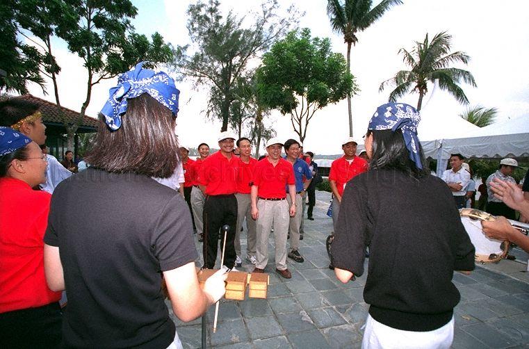 Taken at: Official Opening of Singapore - Malaysia Youth Camp at Pulau Ubin Outward Bound School Pictured: Guests-of-Honour Acting Minister for Information, Communications and the Arts & Senior Minister of State for Defence David T E Lim and Malaysian Minister for Youth and Sports Hishammuddin Hussein