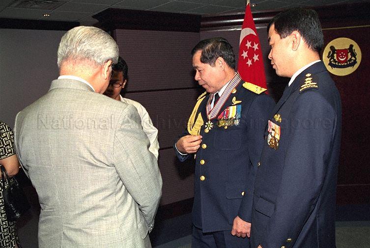 Taken at: Conferment ceremony of Pingat Jasa Gemilang (Tentera) [Meritorious Service Medal (Military)] for Commander-in-Chief of Royal Thai Air Force Air Chief Marshal Pong Maneesilp at Ministry of Defence Pictured: Deputy Prime Minister and Minister for Defence Dr Tony Tan and Commander-in-Chief of Royal Thai Air Force Air Chief Marshal Pong Maneesilp