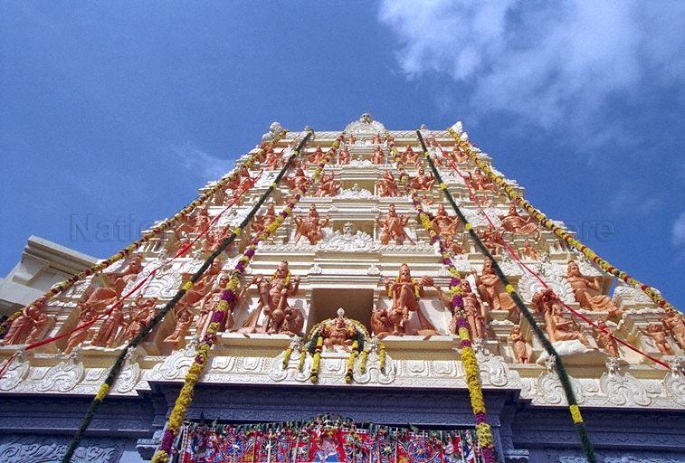 Photo of the outside of Sri Senpaga Vinayagar Hindu temple at 19 Ceylon Road taken during "Maha Kumbhabishegam" (consecration) ceremony attended by Prime Minister Goh Chok Tong