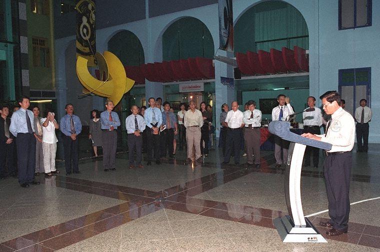 Vice Minister of Culture and Information of Vietnam Tran Chien Thang addressing guests during opening of "Viewing Vietnam", an Exhibition of Fine Arts from Vietnam to commemorate 30 years of Singapore-Vietnam diplomatic relations, held at Atrium, Ministry of Information and the Arts Building