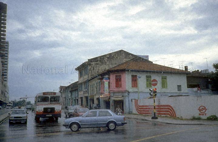 Mass Rapid Transit (MRT) works at junction of Jalan Sultan (with partial view of Sultan Plaza and Textile Centre on the left) and North Bridge Road