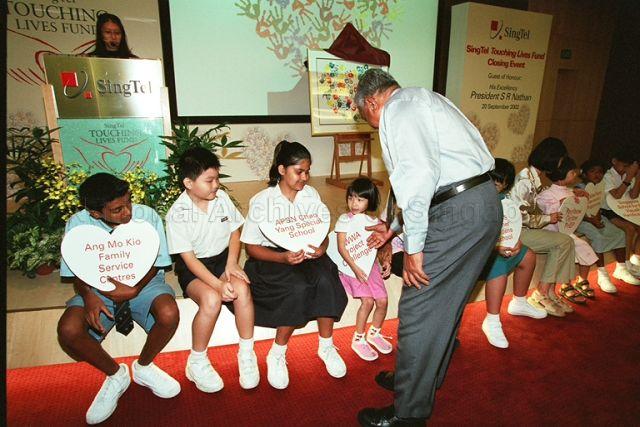 Taken at: Singtel's "Touching Lives Fund" closing event at Singtel Comcentre Pictured: Guest-of-Honour President S R Nathan