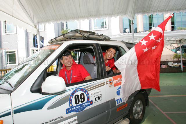 Car driven by Singapore participants of First ASEAN-India