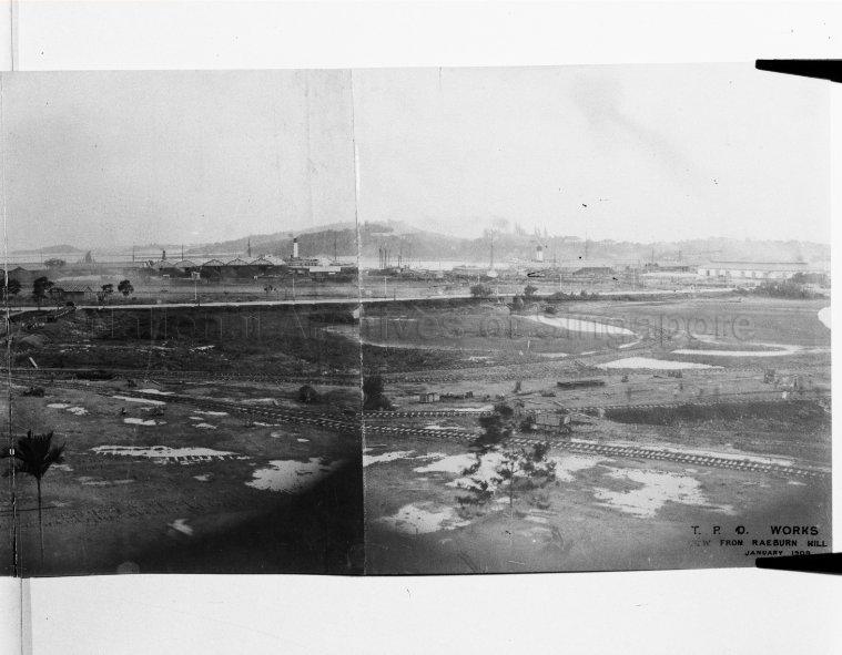 Panorama photograph 2 and 3 of 3 - TPD (Tanjong Pagar Dock) works. View from Raeburn Hill.