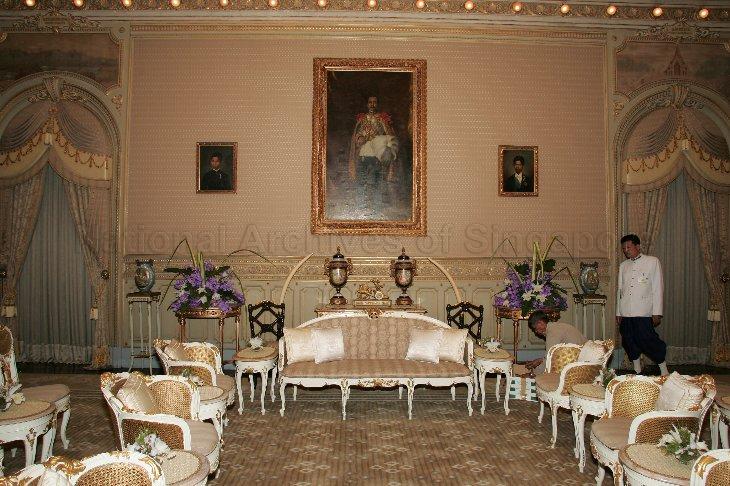 Room in Boromabiman Mansion within the Grand Palace, Bangkok, where President S R Nathan is to receive Thai dignitaries. The Singapore President was on a five-day state visit to Thailand.