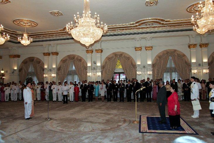 Thai Prime Minister Thaksin Shinawatra and wife Khunying Potjaman Damapong hosting Gala Reception for President and Mrs S R Nathan, who are on a five-day state visit to Thailand, at Government House, Bangkok