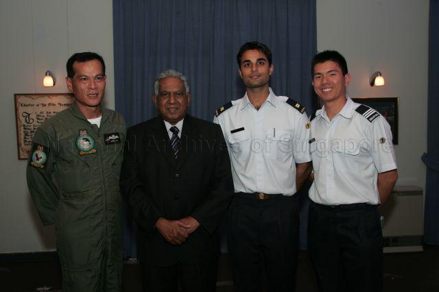 Group photograph of President S R Nathan, Lieutenant Colonel (NS) John Tan (left) and officers from Republic of Singapore Air Force (RSAF) 130 Squadron Unit based in Royal Australian Air Force (RAAF) Base Pearce. President and Mrs Nathan who are attending an informal lunch at Officers Mess Annex are on a six-day official state visit to Australia from March 13th to 18th.