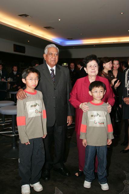 Group photograph of President S R Nathan with family of Republic of Singapore Air Force (RSAF) 130 Squadron Unit taken during his visit to Royal Australian Air Force Base Pearce where RSAF Flying Training School is based. President and Mrs Nathan who are attending an informal lunch at the Officers Mess Annex are on a six-day official state visit to Australia from March 13th to 18th.