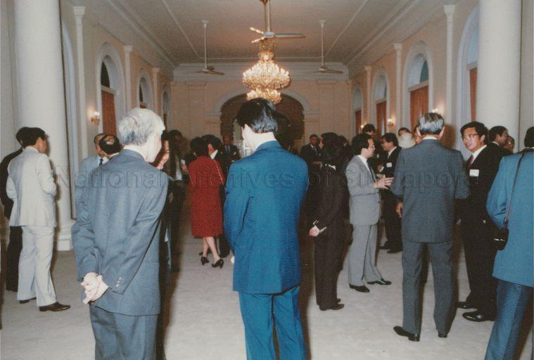 View of guests at tea reception hosted by President Wee Kim Wee at Istana for corporate sponsors of Ministry of Community's programmes