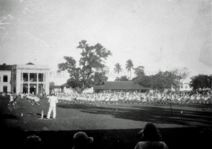 RAFFLES INSTITUTION, BRAS BASAH ROAD, 1930S. MASS DISPLAY