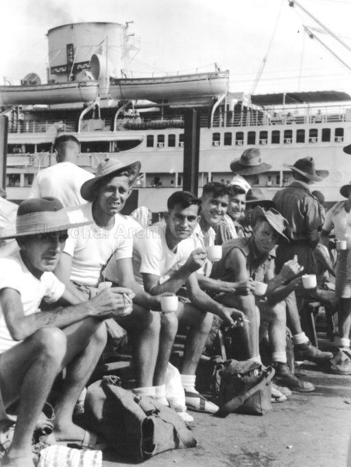 SINGAPORE. PRISONERS OF WAR RELEASED FROM CHANGI PRISON CAMP