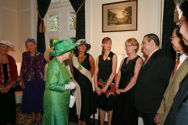Queen Elizabeth II meeting the British community at Eden Hall, residence of the British High Commissioner to Singapore