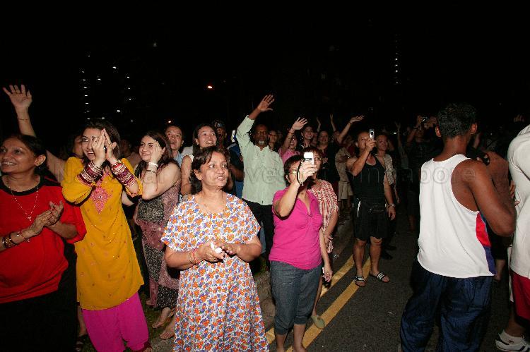Singapore Democratic Alliance (SDA) supporters and onlookers in the street at Potong Pasir during Singapore General Election