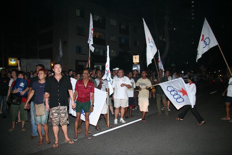 Singapore Democratic Alliance (SDA) supporters in the street at Potong Pasir during Singapore General Election