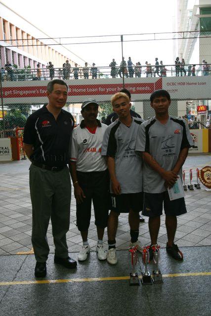 Taken at: National Street Soccer League (NSSL) 2007 - Lee Hsien Loong Challenge Trophy Grand Finals at the Toa Payoh HDB Hub Pictured: Guest-of-Honour Prime Minister Lee Hsien Loong