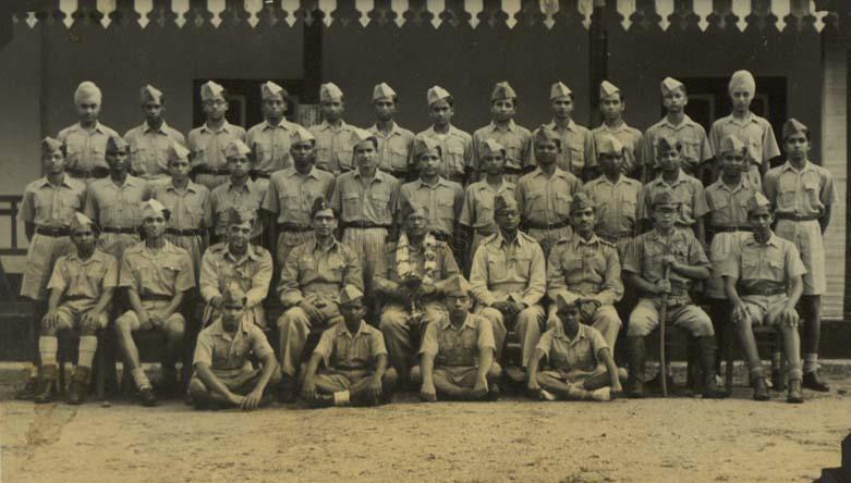 Netaji Subhas Chandra Bose with young Tokyo cadets of Indian National Army (INA). 