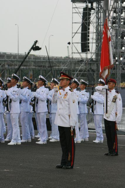 National Day Parade 2008 at Marina Bay - View of Parade Commander Lieutenant-Colonel Mark Teo Cheng Hai