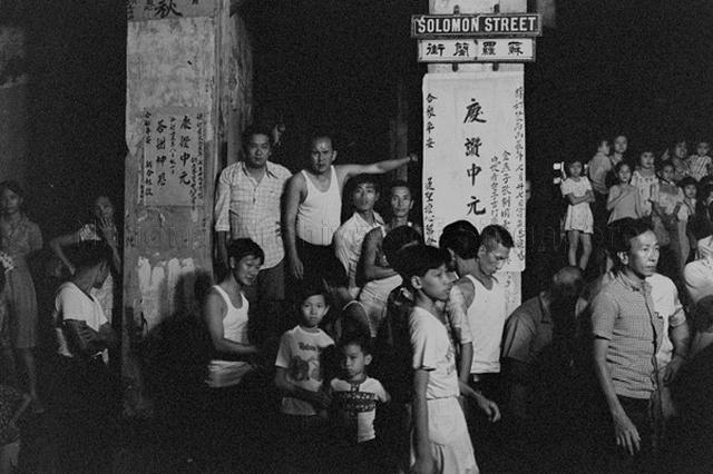 Procession at Solomon Street during deity's birthday celebration at Clarke Quay Leng Hiang Tua Temple