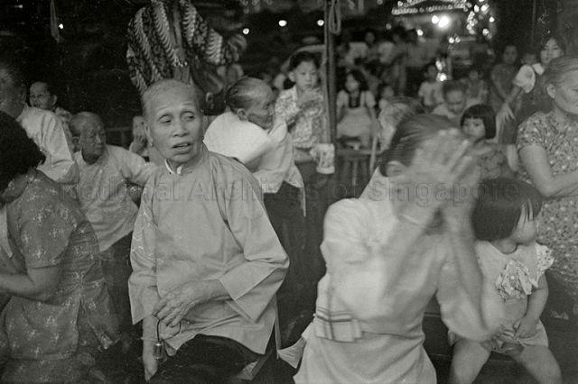 Audience of Chinese opera at Clarke Quay