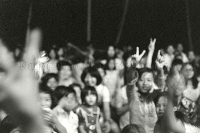 Enthusiastic audience at Chinese opera