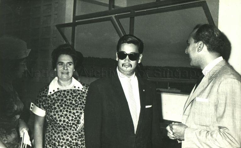 The Tunku Mahkota of Johore Tunku Abdul Rahman and guests touring the facilities at Sultan Ismail Waterworks, Scudai after the opening ceremony