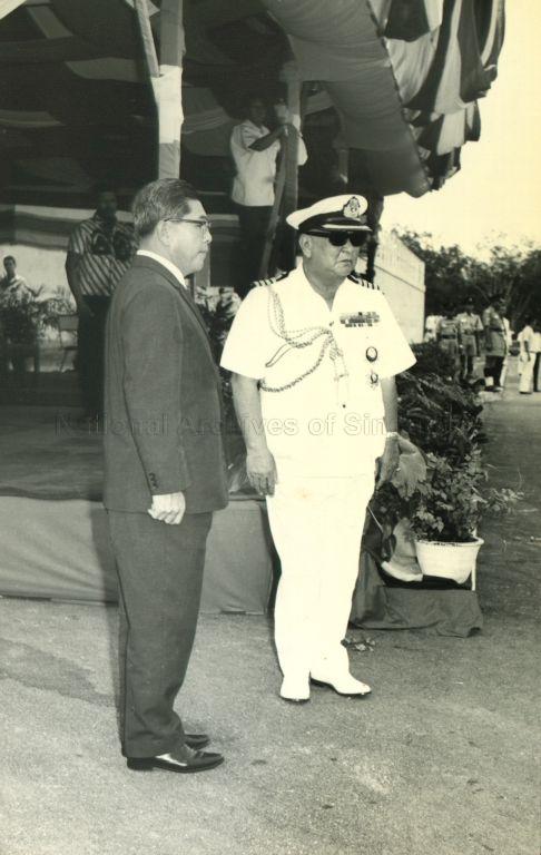 Public Utilities Board Chairman Dr Ong Swee Law (left) and Sultan Ismail Al-Khalidi ibni Ibrahim Al-Masyhur of Johore at the opening ceremony of the Johore River Waterworks in Kota Tinggi