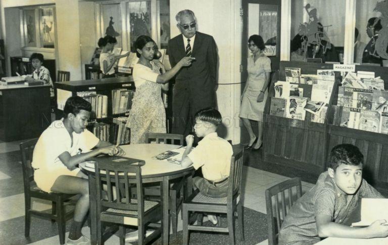 Governor-General of Trinidad and Tobago, Sir Solomon Hochoy, at the National Library
