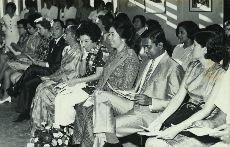 Puan Noor Aishah at the old people's Chinese New Year party at Red Cross House
