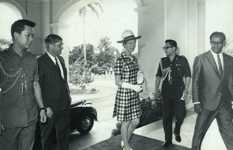 HRH The Duchess of Kent arriving at the Istana for a courtesy call on President Yusof Ishak and Puan Noor Aishah