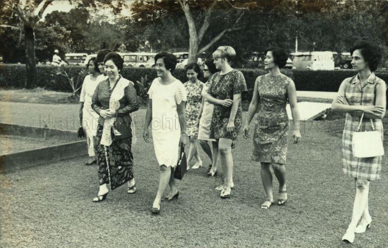 Puan Noor Aishah arriving for the Singapore Women's Hockey Association match at Police Academy