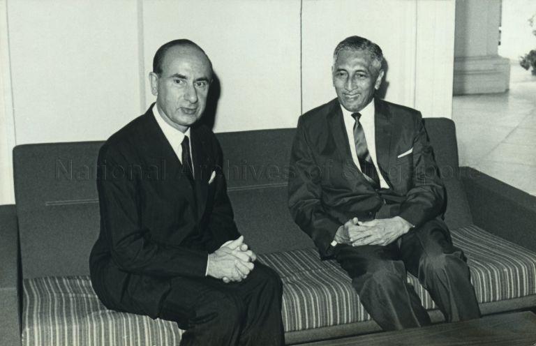 President Yusof Ishak and the new Italian Ambassador Dr Roberto De Cardona at the Istana
