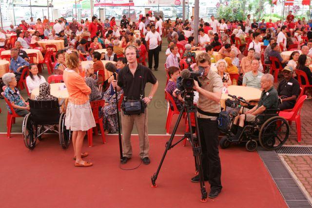Residents at Teck Ghee hong bao distribution held at Teck Ghee Community Club
