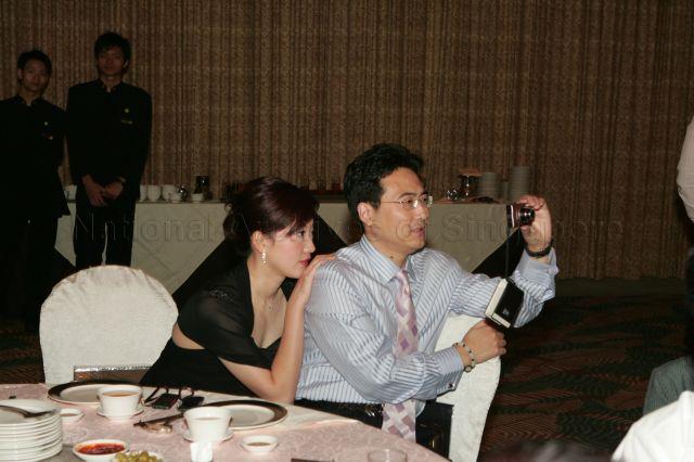 Singapore national paddler Ms Li Jiawei and her husband Li Chao at Singapore Table Tennis Association (STTA) fundraising dinner held at Grand Copthorne Waterfront Hotel