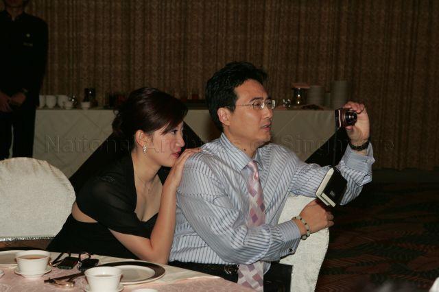 Singapore national paddler Ms Li Jiawei and her husband Li Chao at Singapore Table Tennis Association (STTA) fundraising dinner held at Grand Copthorne Waterfront Hotel