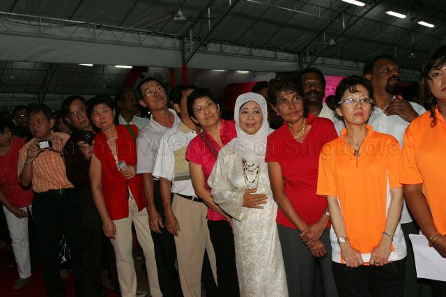 Grassroots leaders and residents attending Tanjong Pagar Group Representation Constituency (GRC) Lunar New Year celebration dinner at Henderson Secondary School, 100 Henderson Road