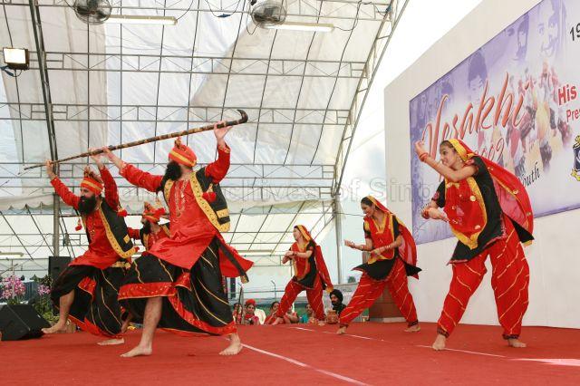 Performance during Vaisakhi Mela at Singapore Khalsa Association