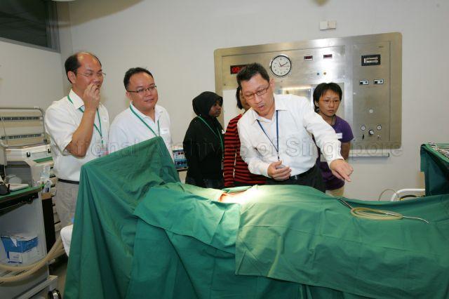 View of health care training class in progress during Prime Minister Lee Hsien Loong's visit to Continuing Education Centre at Nanyang Polytechnic's School of Health Sciences