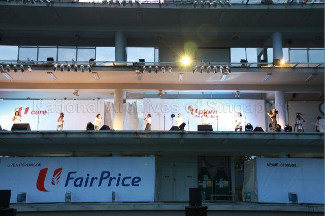 View of performance at Marina Bay Golf Course driving range during National Trades Union Congress (NTUC) U Care Solidarity Walk from Jalan Benaan Kapal to Marina Bay Golf Course