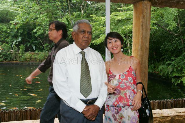 President S R Nathan and guest posing for a photograph at Singapore Zoo in Mandai during launch of Wildlife Reserves Singapore Conservation Fund