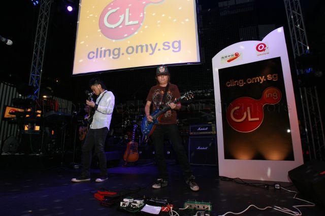 Performance by local band â€œAng Mo Paiâ€ during launch of CLing, a new Chinese-learning media platform (cling.omy.sg) jointly presented by Business China and omy.sg (Singapore Press Holdings' bilingual news portal), at Dragonfly, St James Power Station in Sentosa Gateway