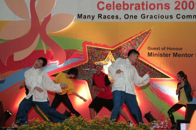 Performance during National Orange Ribbon Celebrations, themed â€œMany Races, One Gracious Communityâ€, at Bishan Active in Bishan Street 23. The national event in July aims to promote racial and religious harmony and bring together different communities to celebrate diversity as one people.