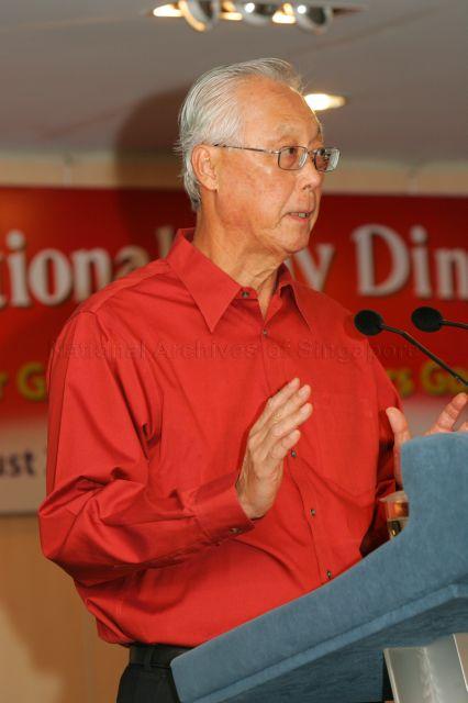 Taken at: Marine Parade National Day Dinner at Roland Restaurant in Marine Parade Central Pictured: Guest-of-Honour Senior Minister Goh Chok Tong
