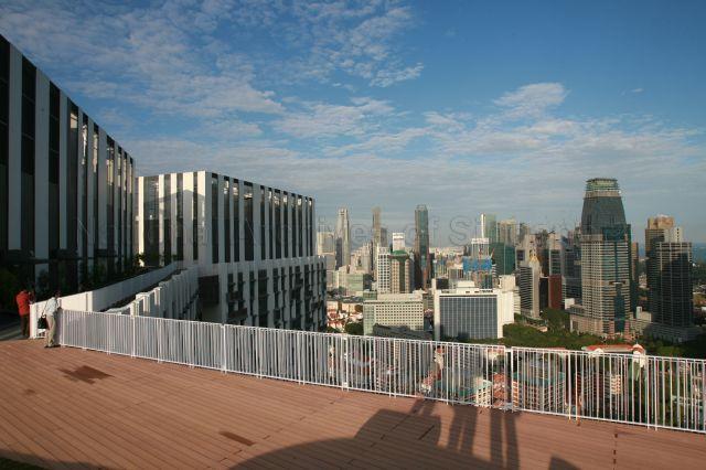 View from the 50th storey skybridge of The Pinnacle@Duxton, Singapore's tallest public housing development. The key handover ceremony at Block 1A was officiated by Minister Mentor Lee Kuan Yew.