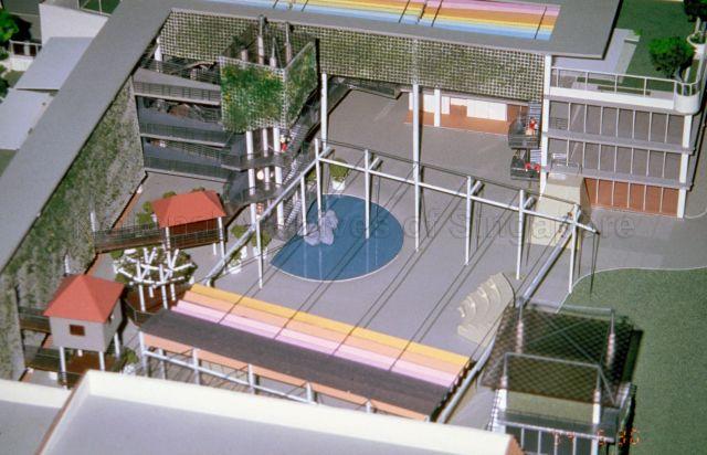 An Artist's impression of Ayer Rajah Community Centre with Day Care and Independent Living Centre after completion of upgrading and extensions to the existing community centre by Akitek Tenggara.