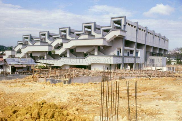 Construction of the Kwong Wai Siew Peck San Theng Columbarium at Kampong San Theng.