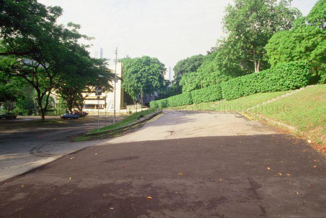 Car park at the National Library, Stamford Road. The building in the background is Bible House.