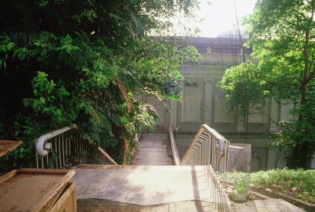 View of the steps leading to the back of the National Museum of Singapore which was known as Singapore History Museum between 1993 and March 2006.