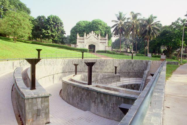View of Gothic Gate at Fort Canning Park.
