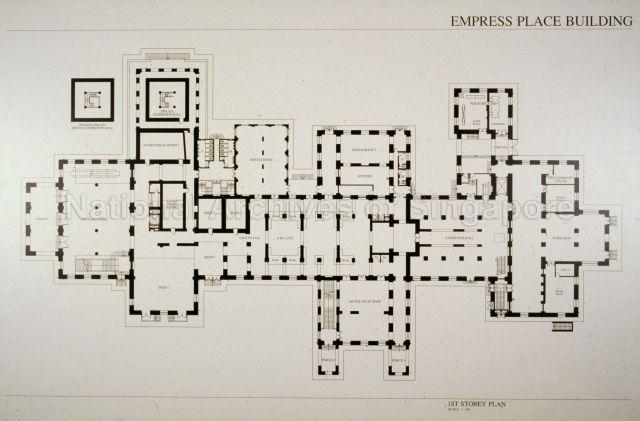 Building plan of first storey plan of Empress Place Building where Asian Civilisation Museum is located